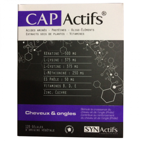 LABORATOIRES SYNACTIFS - Cap actifs cheveux & ongles, 120 gélules LABORATOIRES SYNACTIFS - Cap actifs cheveux & ongles, 120 gélules
