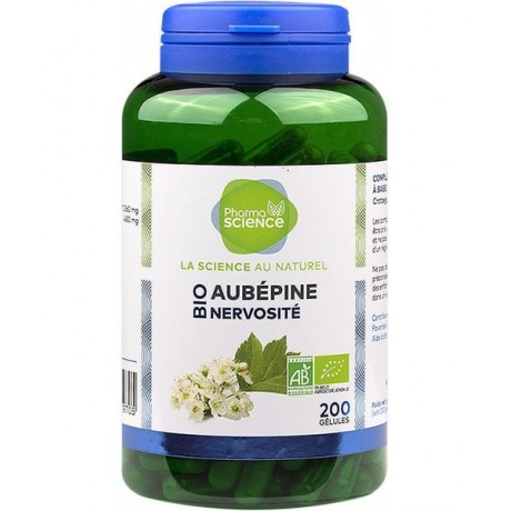 PHARMASCIENCE Aubépine Nervosité Bio - 200 gélules