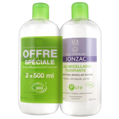 Eau de Jonzac Pure Eau Micellaire Purifiante Lot de 2 x 500 ml Eau de Jonzac Pure Eau Micellaire Purifiante Lot de 2 x 500 ml