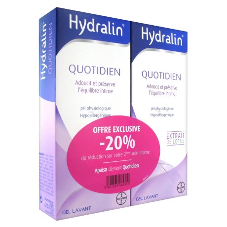 Hydralin Quotidien Lot de 2 x 200 ml