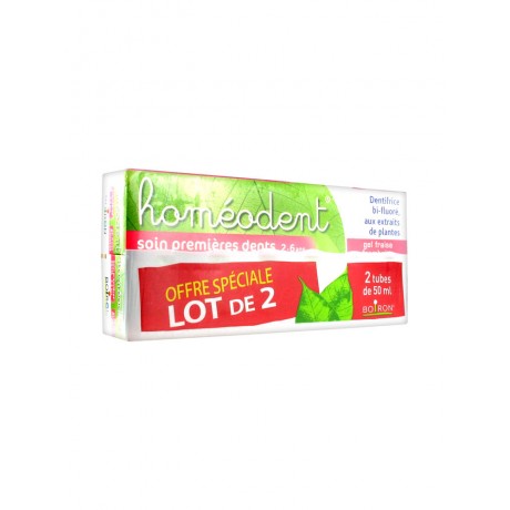 Boiron Homéodent Soin Premières Dents 2-6 ans Lot de 2 x 50 ml Boiron Homéodent Soin Premières Dents 2-6 ans Lot de 2 x 50 ml