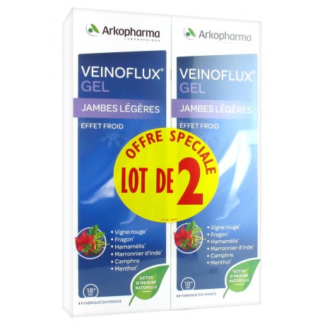 Arkopharma Veinoflux Gel Effet Froid Lot de 2 x 150 ml Arkopharma Veinoflux Gel Effet Froid Lot de 2 x 150 ml