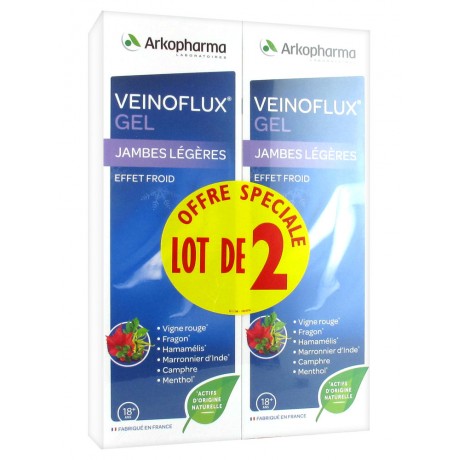 Arkopharma Veinoflux Gel Effet Froid Lot de 2 x 150 ml