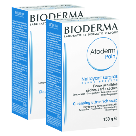 BIODERMA - Atoderm - Pains nettoyant surgras, 2X150g BIODERMA - Atoderm - Pains nettoyant surgras, 2X150g