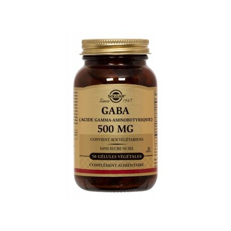 Solgar GABA 500mg 50 gélules végétales Solgar GABA 500mg 50 gélules végétales