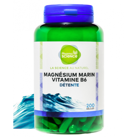 PHARMASCIENCE MAGNESIUM MARIN VITAMINE B6 200 Gélules PHARMASCIENCE MAGNESIUM MARIN VITAMINE B6 200 Gélules