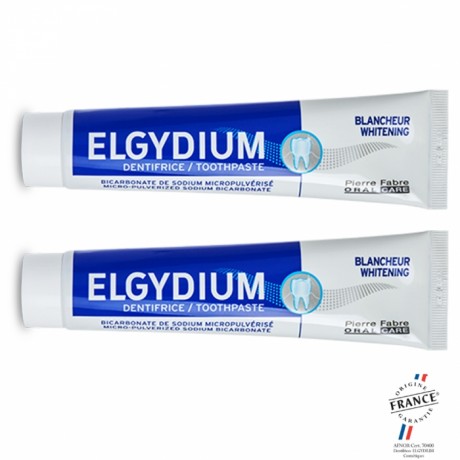 ELGYDIUM DENTIFRICE BLANCHEUR MENTHE 2X75ML