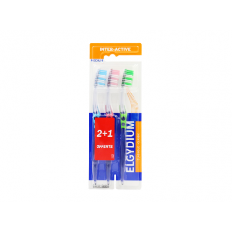 Elgydium brosse à dents inter-active medium- x2 + 1 OFFERTE Elgydium brosse à dents inter-active medium- x2 + 1 OFFERTE