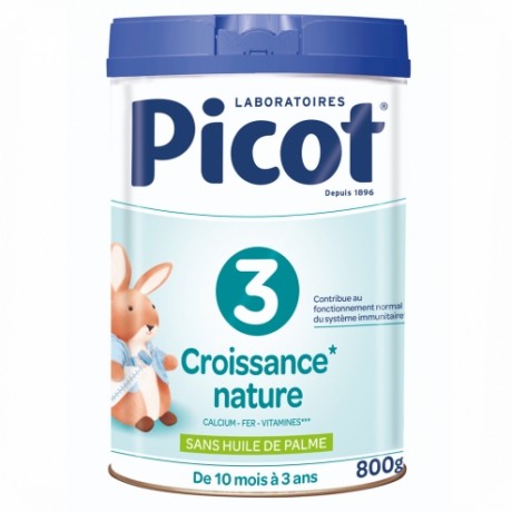 PICOT 3 LAIT EN POUDRE CROISSANCE NATURE 10 MOIS A 3 ANS 800G