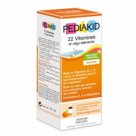 PEDIAKID 22 VITAMINES & OLIGO-ELEMENTS SIROP ORANGE ABRICOT 250ML