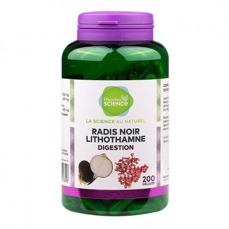 PHARMASCIENCE DIGESTION Radis noir & lithothamne 200 gélules