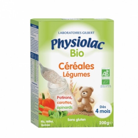 PHYSIOLAC BIo CEREALES LEGUMES POTIRONS CAROTTES EPINARDS 200G