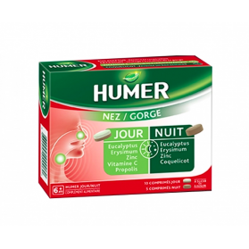 HUMER NEZ GORGE JOUR NUIT 10 COMPRIMES JOUR + 5 COMPRIMES NUIT