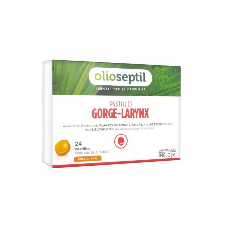 Olioseptil Pastilles Gorge Larynx Miel Citron 24 Pastilles Olioseptil Pastilles Gorge Larynx Miel Citron 24 Pastilles