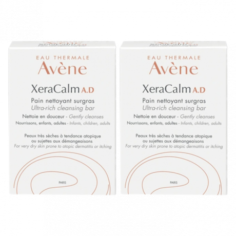 AVENE XERACALM A.D Pain Nettoyant Surgras, 2 boites de 100g AVENE XERACALM A.D Pain Nettoyant Surgras, 2 boites de 100g
