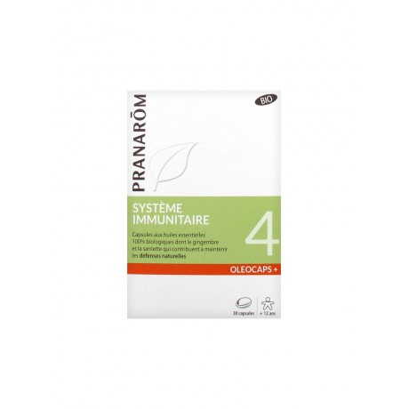 Pranarôm Oléocaps+ 4 Système Immunitaire Bio 30 Capsules Pranarôm Oléocaps+ 4 Système Immunitaire Bio 30 Capsules