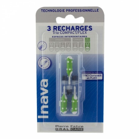 INAVA RECHARGES BROSSETTES INTERDENTAIRES 2.2MM VERT X3