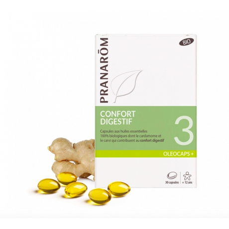 PRANAROM OLEOCAPS+ n°3 CONFORT DIGESTIF BIO 30 CAPSULES PRANAROM OLEOCAPS+ n°3 CONFORT DIGESTIF BIO 30 CAPSULES