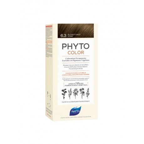 PHYTO PHYTOCOLOR COLORATION PERMANENTE AUX PIGMENTS VEGETAUX - 6.3 BLOND FONCE DORE PHYTO PHYTOCOLOR COLORATION PERMANENTE AUX PIGMENTS VEGETAUX - 6.3 BLOND FONCE DORE