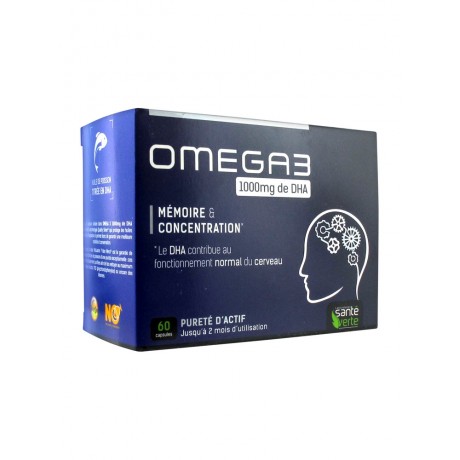 Santé Verte Omega 3 1000 mg de DHA 60 Capsules