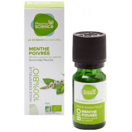 PHARMASCIENCE Huile Essentielle Menthe Poivrée Bio - 10 ml PHARMASCIENCE Huile Essentielle Menthe Poivrée Bio - 10 ml