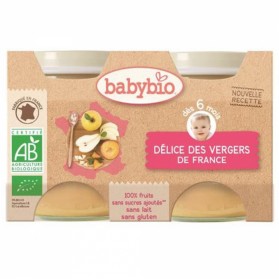 BABYBIO PETITS POTS 2X130G DES 6 MOIS DELICE DES VERGERS