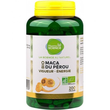 PHARMASCIENCE Maca du Pérou Vigueur & Energie Bio - 200 gélules