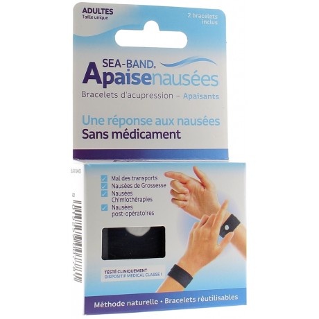 Bracelet Sea Band adulte noir - boite de 2 bracelets Bracelet Sea Band adulte noir - boite de 2 bracelets