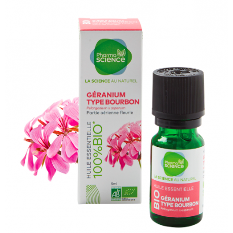 PHARMASCIENCE HUILE ESSENTIELLE GERANIUM BOURBON BIO 5ml