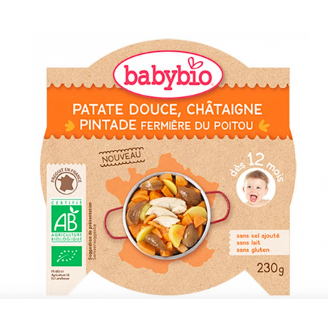 BABYBIO ASSIETTE REPAS AVEC MORCEAUX BIO DES 12 MOIS - HARICOT