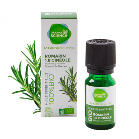 PHARMASCIENCE HUILE ESSENTIELLE ROMARIN CINEOLE 1,8 BIO 10ml PHARMASCIENCE HUILE ESSENTIELLE ROMARIN CINEOLE 1,8 BIO 10ml