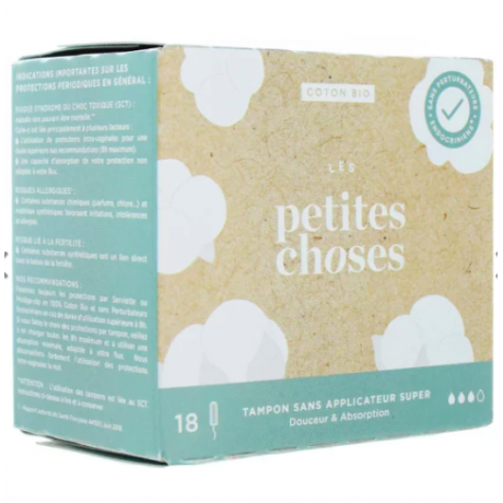 Achetez Les Petites Choses Tampon sans Applicateur Super BIO 18 unités à  3.56€ seulement ✓ Livraison GRATUITE dès 49€