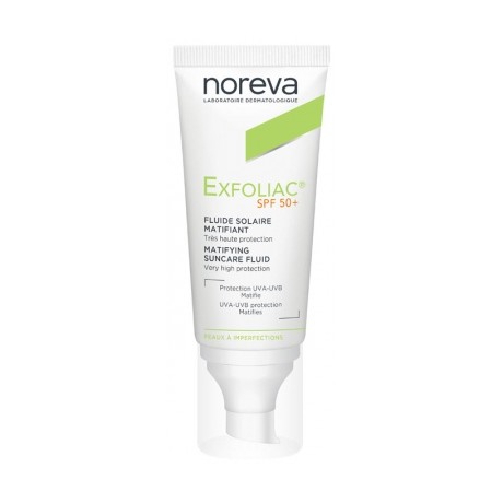NOREVA EXFOLIAC FLUIDE SOLAIRE MATIFIANT SPF 50+ 40 ML NOREVA EXFOLIAC FLUIDE SOLAIRE MATIFIANT SPF 50+ 40 ML