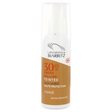 LABORATOIRES DE BIARRITZ ALGA MARIS CRÈME SOLAIRE TEINTÉE VISAGE SPF 30 BIO 50 ML - TEINTE : CLAIRE