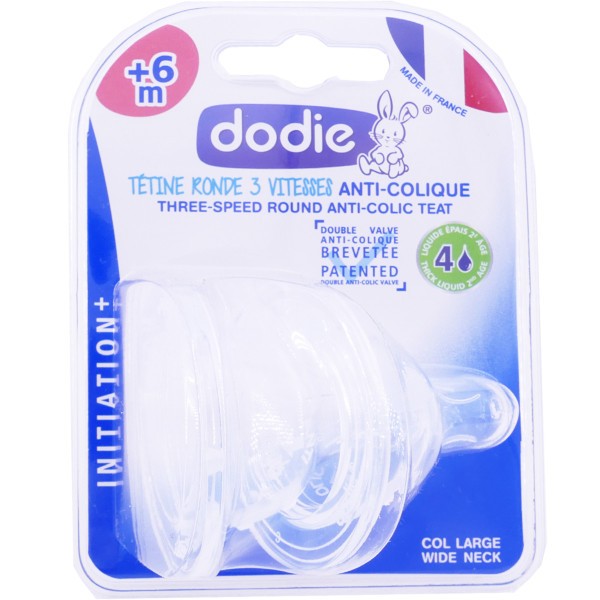 Dodie 2 Tetines Rondes Liquide Epais Anti Colique 6m Pharmammouth