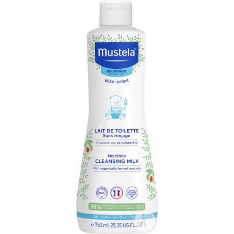 MUSTELA Lait De Toilette Sans Rinçage À L'Avocat Bio Visage Et Siège Peau Normale 750ml MUSTELA Lait De Toilette Sans Rinçage À L'Avocat Bio Visage Et Siège Peau Normale 750ml