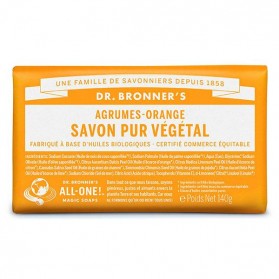 DR BRONNER'S Pain de savon agrumes-orange 140g