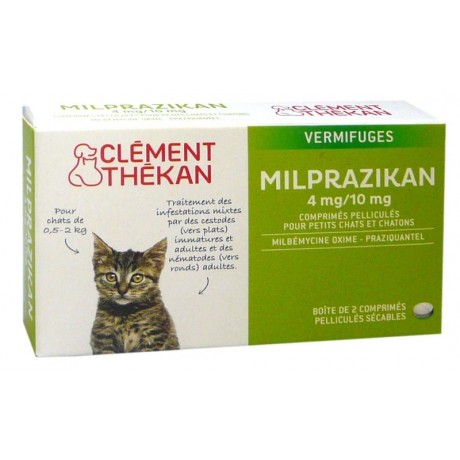 CLEMENT THEKAN MILPRAZIKAN 4MG CHAT 2 COMPRIMES CLEMENT THEKAN MILPRAZIKAN 4MG CHAT 2 COMPRIMES