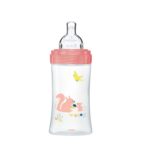 Dodie Biberon Sensation+ Verre Beige Biche 0-6 mois tétine plate débit 2  270ml - Babyboom Shop