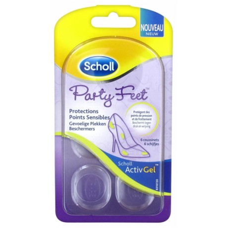 SCHOLL PARTY FEET PROTECTIONS POINTS SENSIBLES 6 COUSSINETS