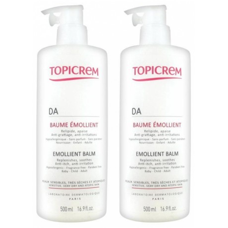 TOPICREM PEAUX ATOPIQUES DA BAUME ÉMOLLIENT LOT DE 2 X 500 ML TOPICREM PEAUX ATOPIQUES DA BAUME ÉMOLLIENT LOT DE 2 X 500 ML