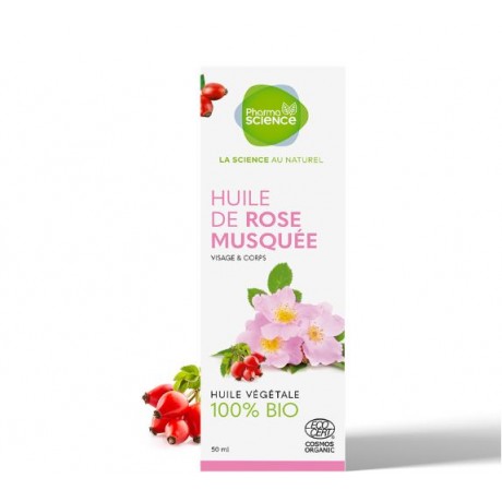 PHARMASCIENCE HUILE VEGETALE DE ROSE MUSQUÉE BIO 50ml PHARMASCIENCE HUILE VEGETALE DE ROSE MUSQUÉE BIO 50ml