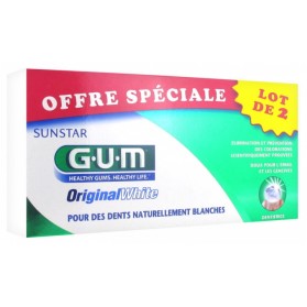 GUM ORIGINAL WHITE DENTIFRICE LOT DE 2 X 75 ML