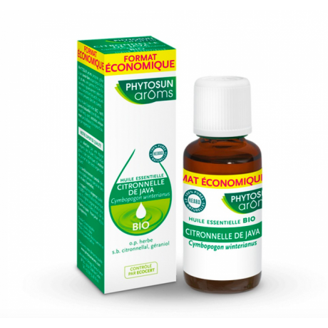 PHYTOSUN HUILE ESSENTIELLE CITRONNELLE DE JAVA BIO AROMS 10ML PHYTOSUN HUILE ESSENTIELLE CITRONNELLE DE JAVA BIO AROMS 10ML