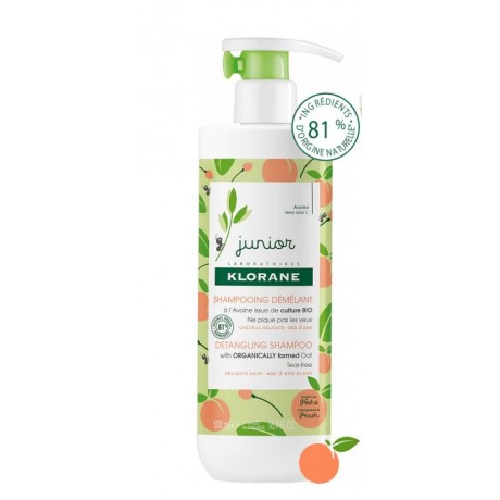 KLORANE JUNIOR SHAMPOOING DEMELANT parfum peche 500ml