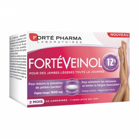 Forte Pharma Forté Veinol 12H 60 comprimés Forte Pharma Forté Veinol 12H 60 comprimés
