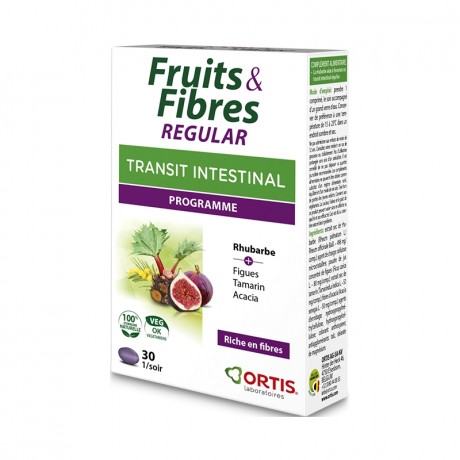 Ortis Fruits & Fibres Regular Transit Intestinal Programme 30 Comprimés Ortis Fruits & Fibres Regular Transit Intestinal Programme 30 Comprimés