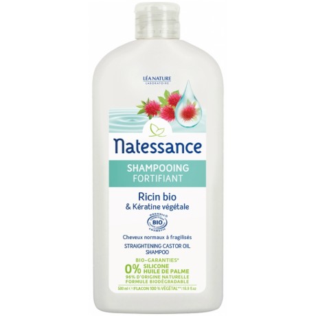 NATESSANCE SHAMPOOING FORTIFIANT RICIN BIO ET KÉRATINE VÉGÉTALE 500 ML NATESSANCE SHAMPOOING FORTIFIANT RICIN BIO ET KÉRATINE VÉGÉTALE 500 ML