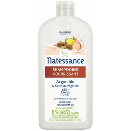 NATESSANCE SHAMPOOING NOURRISSANT ARGAN BIO ET KÉRATINE VÉGÉTALE 500 ML NATESSANCE SHAMPOOING NOURRISSANT ARGAN BIO ET KÉRATINE VÉGÉTALE 500 ML