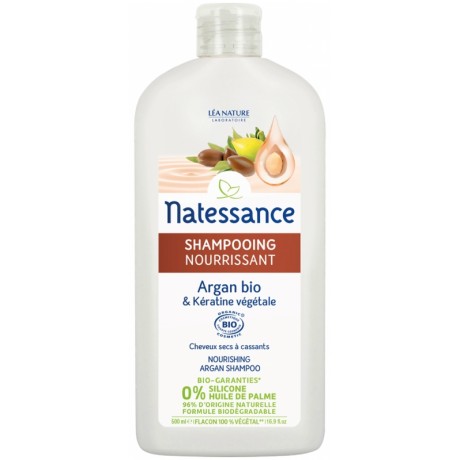 NATESSANCE SHAMPOOING NOURRISSANT ARGAN BIO ET KÉRATINE VÉGÉTALE 500 ML